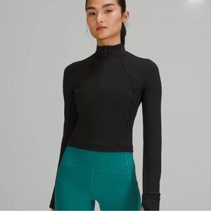 NWT Lululemon It’s Rulu™ Run Cropped Half Zip – Black – Size 8